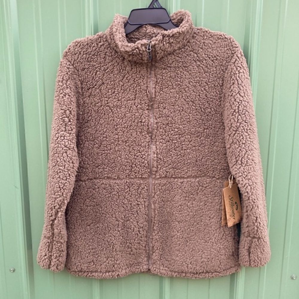 Stillwater Sherpa Faux Fur Full Zip Jacket With Pockets Cowgirl Western Size L